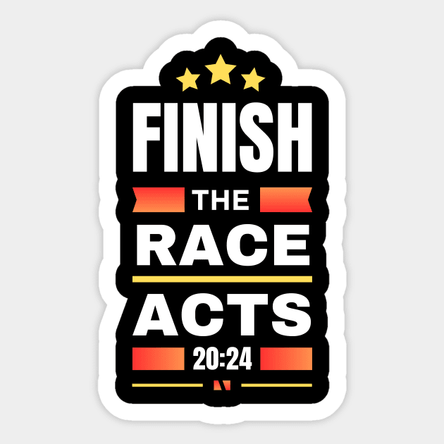 Finish The Race | Bible Verse Acts 20:24 Sticker by All Things Gospel